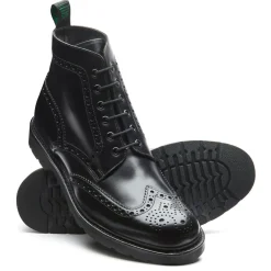 NPS Solovair Black Calf 6 Eye Derby Brogue Boot- Logger Boots|Derby Boots