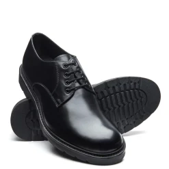 NPS Solovair Black Calf 4 Eye Plain Toe Gibson Shoe- Gibson Shoes|Logger Boots