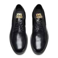 NPS Solovair Black Calf 4 Eye Plain Toe Gibson Shoe- Gibson Shoes|Logger Boots