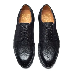 NPS Solovair Black Grain-Calf 4 Eye Gibson Brogue Shoe- Gibson Shoes|Logger Boots