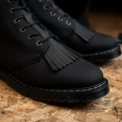 NPS Solovair Black Greasy 6 Eye Astronaut Boot & Boot Kiltie- Bundles|Logger Boots