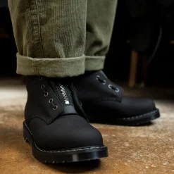 NPS Solovair Black Greasy 8 Eye Derby Boot & Zip Guard- Bundles|Logger Boots