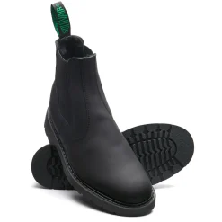 NPS Solovair Black Greasy Shearling Lined Dealer Boot-Women Shearling Lined Boots|Dealer Boots