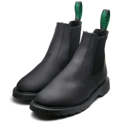 NPS Solovair Black Greasy Shearling Lined Dealer Boot-Women Shearling Lined Boots|Dealer Boots