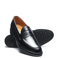 NPS Solovair Black Hi Shine Penny Loafer- Loafers|Logger Boots