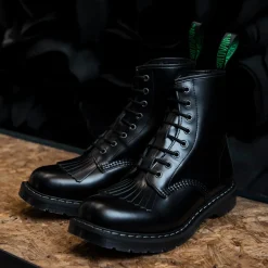 NPS Solovair Black Hi-Shine 8 Eye Derby Boot & Boot Kiltie- Bundles|Logger Boots