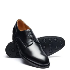 NPS Solovair Black Hi-Shine 4 Eye Gibson Shoe- Gibson Shoes|Logger Boots