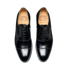 NPS Solovair Black Hi-Shine 5 Eye Oxford Shoe- Oxford Shoes|Logger Boots
