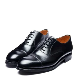 NPS Solovair Black Hi-Shine 5 Eye Oxford Shoe- Oxford Shoes|Logger Boots