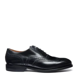 NPS Solovair Black Hi-Shine 5 Eye Oxford Brogue Shoe- Oxford Shoes|Logger Boots