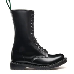 NPS Solovair Black Hi-Shine 14 Eye Zip Derby Boot-Women Zip Boots|Derby Boots