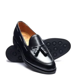 NPS Solovair Black Hi-Shine Tassel Loafer- Loafers|Logger Boots