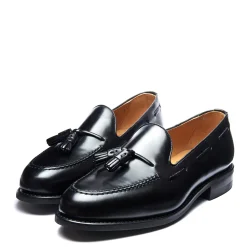 NPS Solovair Black Hi-Shine Tassel Loafer- Loafers|Logger Boots