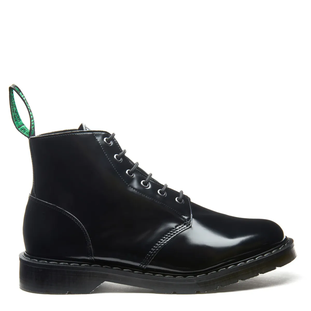 NPS Solovair Black Hi-Shine Vegan 6 Eye Astronaut Boot-Women Derby Boots|Astronaut Boots