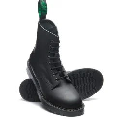 NPS Solovair Black Matte 8 Eye Derby Boot-Women Derby Boots|Logger Boots