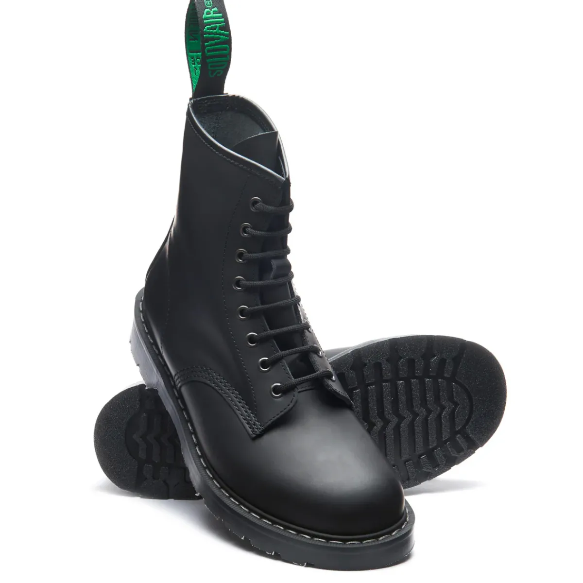 NPS Solovair Black Matte 8 Eye Derby Boot-Women Derby Boots|Logger Boots