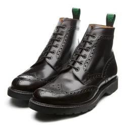 NPS Solovair Brown Calf 6 Eye Derby Brogue Boot- Logger Boots|Brogue Boots