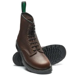 NPS Solovair Brown Country Calf Grain 8 Eye Derby Boot- Logger Boots|Derby Boots