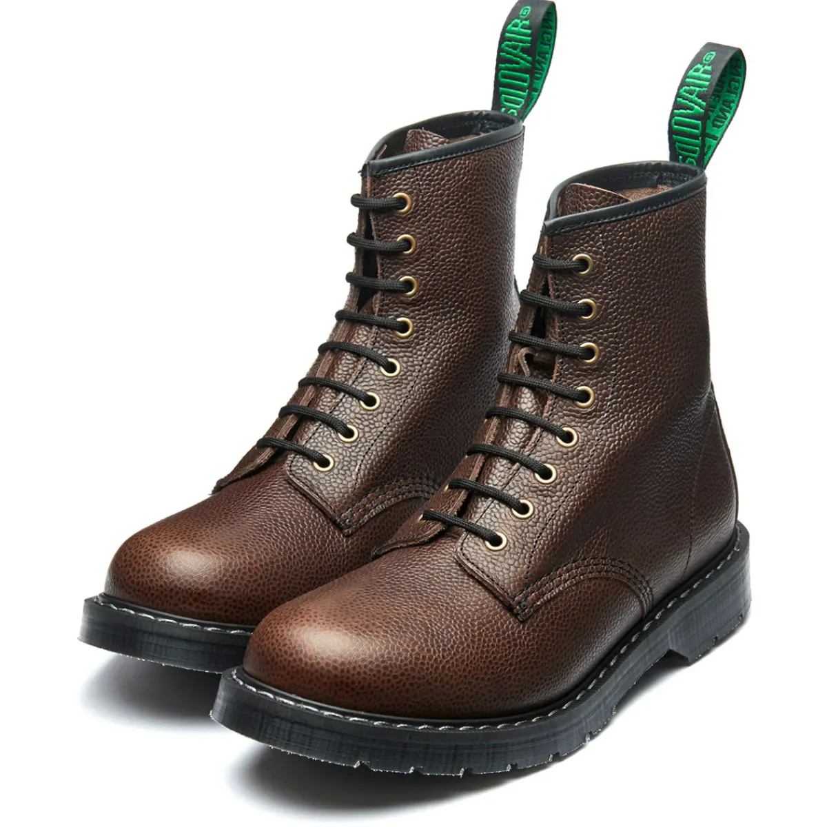 NPS Solovair Brown Country Calf Grain 8 Eye Derby Boot- Logger Boots|Derby Boots