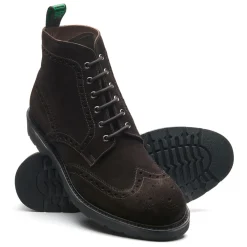 NPS Solovair Brown Suede 6 Eye Derby Brogue Boot- Logger Boots|Brogue Boots