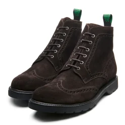 NPS Solovair Brown Suede 6 Eye Derby Brogue Boot- Logger Boots|Brogue Boots