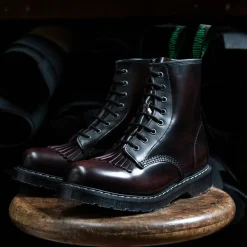 NPS Solovair Burgundy Rub-Off 8 Eye Derby Boot & Boot Kiltie- Bundles|Logger Boots