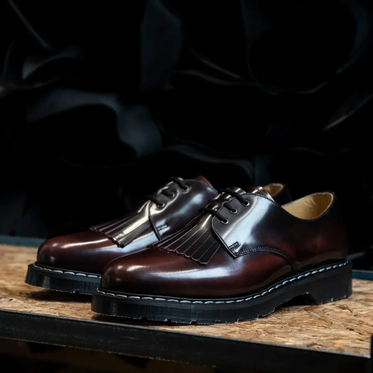 NPS Solovair Burgundy Rub-Off Gibson Shoe & Shoe Kiltie- Bundles|Logger Boots