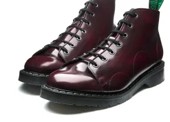 NPS Solovair Cherry Red Rub-Off Vegan Hi-Shine Monkey Boot-Women Monkey Boots|Vegan Boots