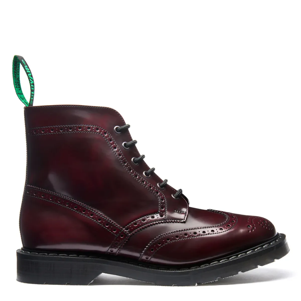 NPS Solovair Cherry Red Rub Off Vegan 6 Eye Derby Brogue Boot-Women Derby Boots|Vegan Boots