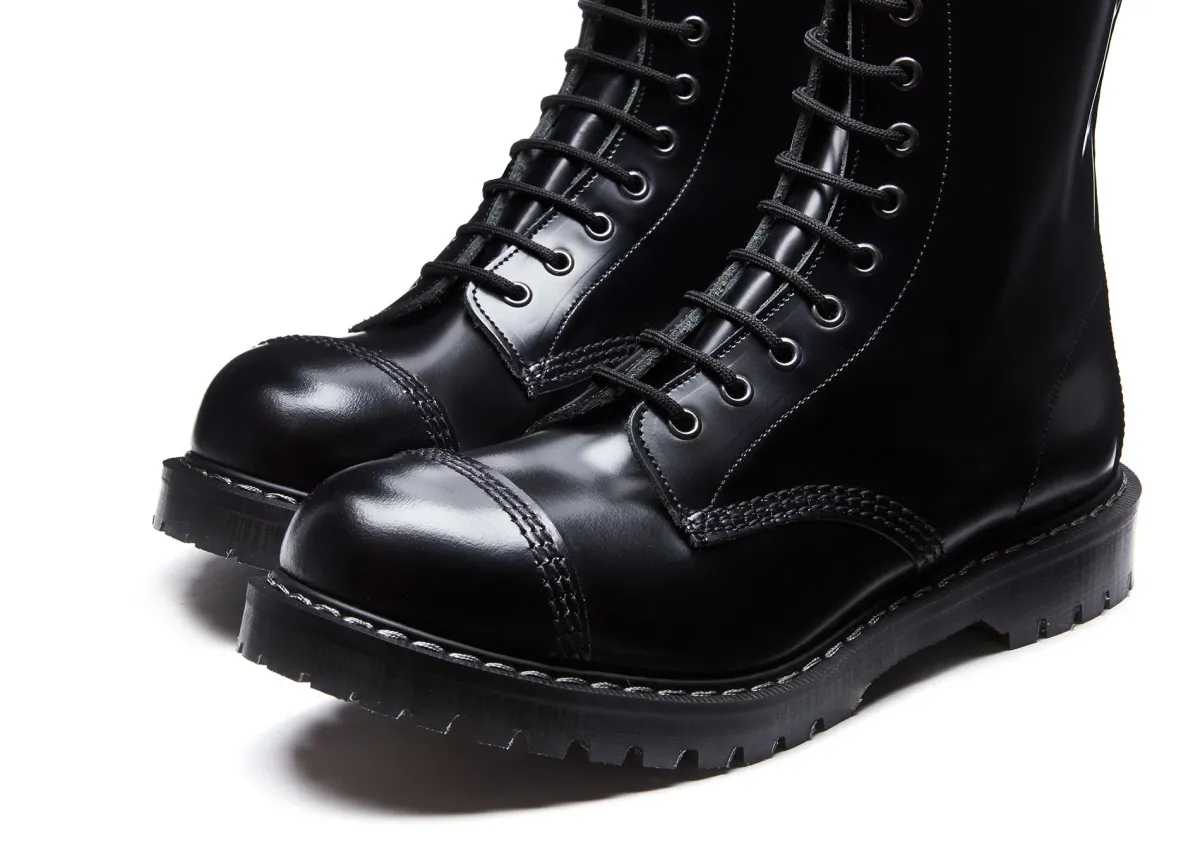 NPS Solovair Englander Black 11 Eye Steel Toe Derby Boot- Steel Toe Boots|Logger Boots