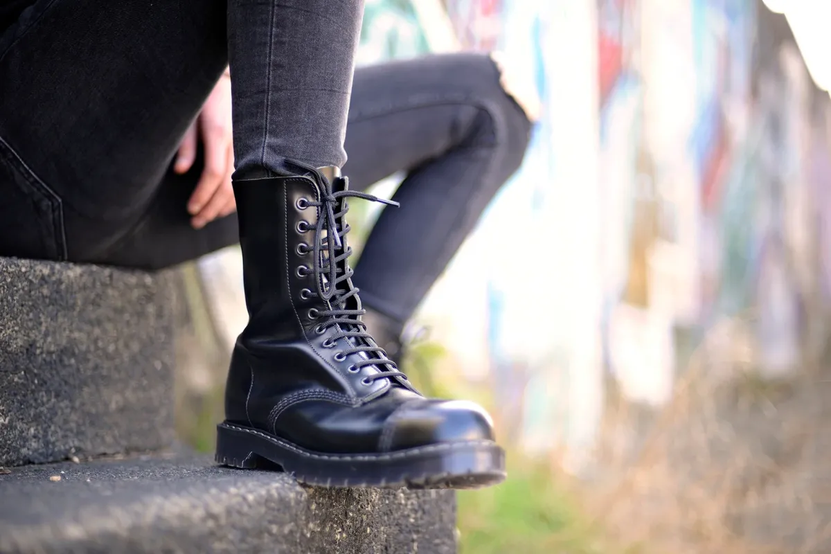 NPS Solovair Englander Black 11 Eye Steel Toe Derby Boot- Steel Toe Boots|Logger Boots