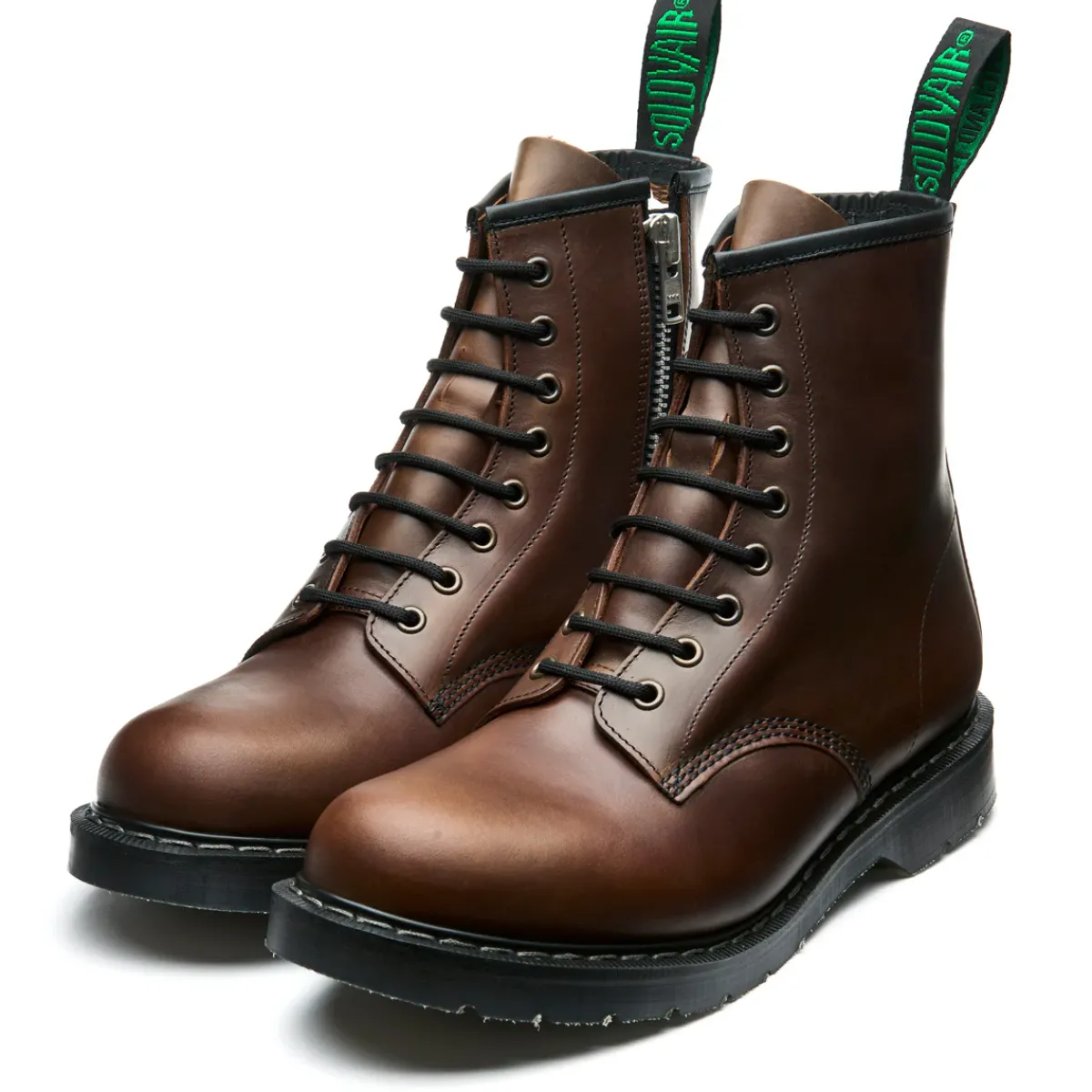 NPS Solovair Gaucho Crazy Horse 8 Eye Zip Derby Boot-Women Zip Boots|Derby Boots