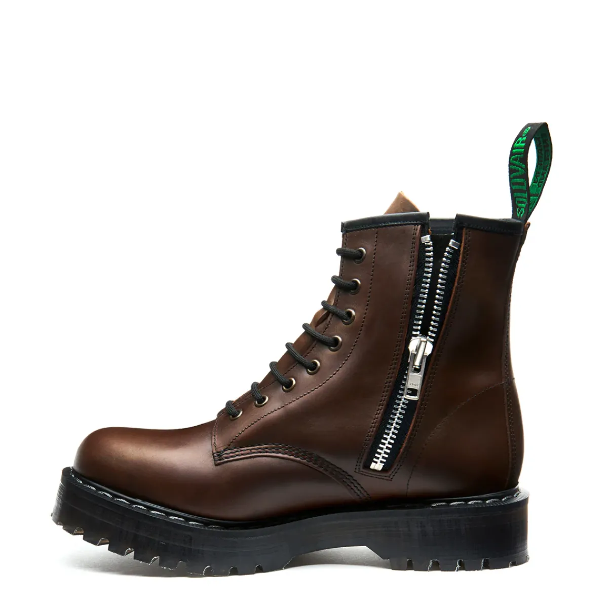 NPS Solovair Gaucho Crazy Horse 8 Eye Zipped Platform Derby Boot-Women Platform Boots|Zip Boots
