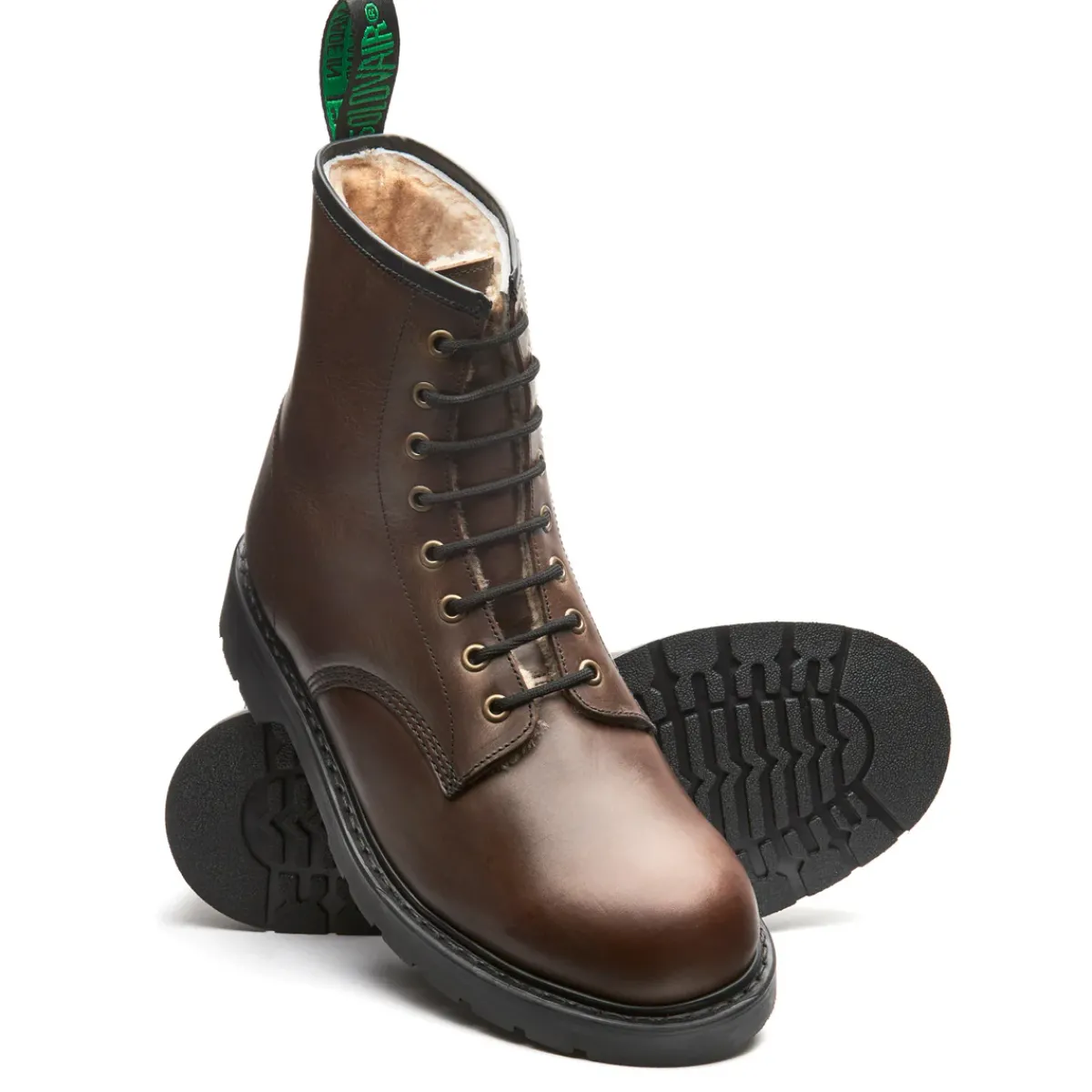 NPS Solovair Gaucho Crazy Horse Shearling Lined 8 Eye Derby Boot-Women Shearling Lined Boots|Derby Boots