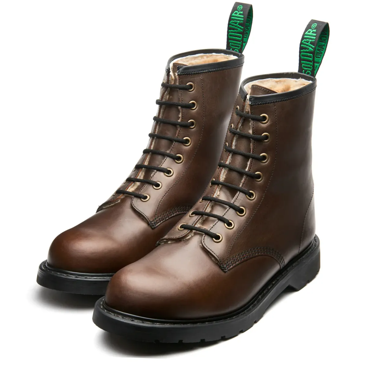 NPS Solovair Gaucho Crazy Horse Shearling Lined 8 Eye Derby Boot-Women Shearling Lined Boots|Derby Boots