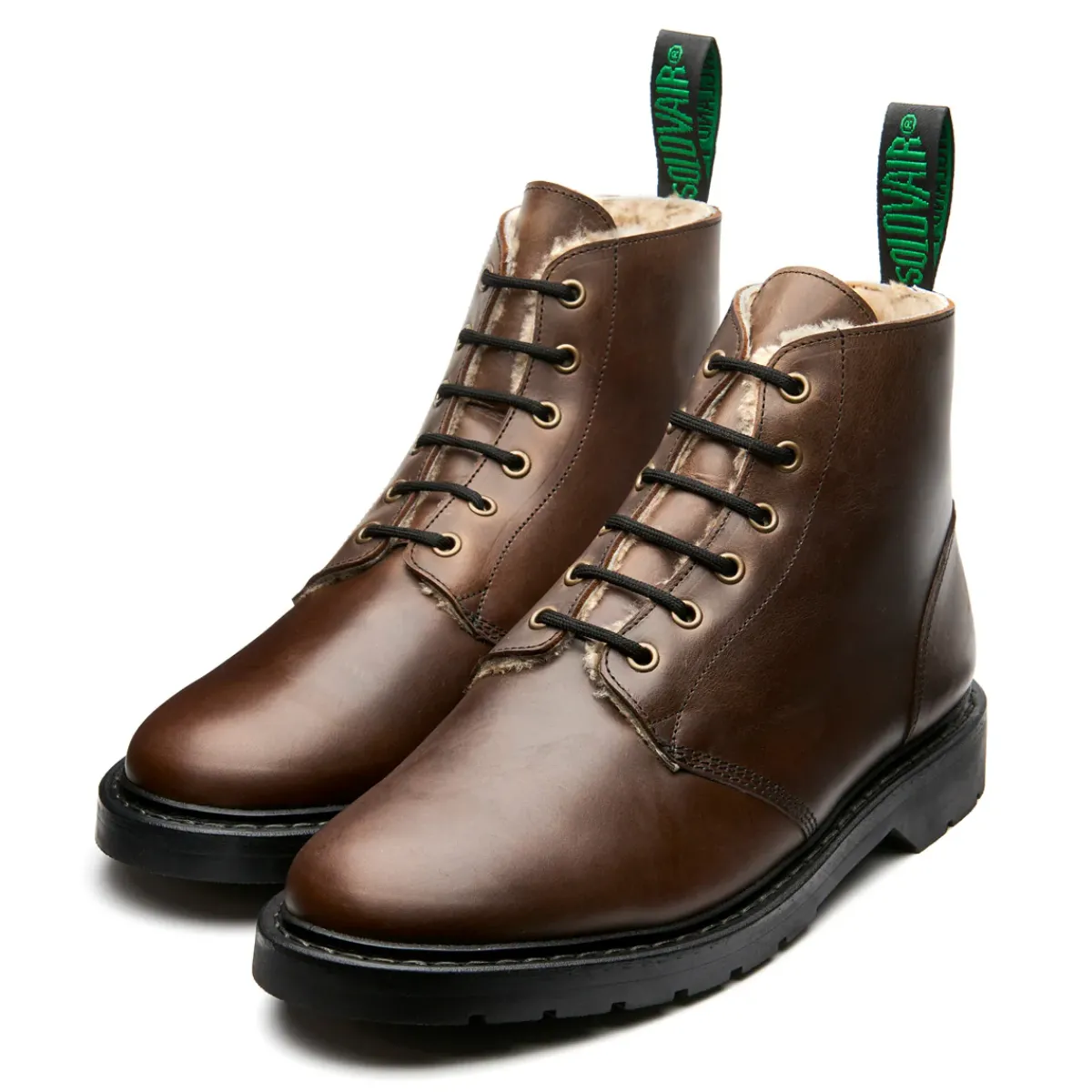 NPS Solovair Gaucho Crazy Horse Shearling Lined 6 Eye Astronaut Boot-Women Shearling Lined Boots|Derby Boots