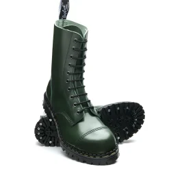NPS Solovair Green Hi Shine 10 Eye Steel Toe Capped Derby Boot-Women Steel Toe Boots|Derby Boots
