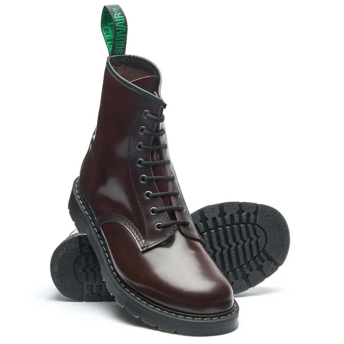 NPS Solovair Merlot Rub-Off 8 Eye Derby Boot- Logger Boots|Derby Boots