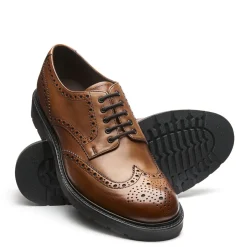 NPS Solovair Tan Calf 5 Eye Gibson Brogue Shoe- Gibson Shoes|Brogue Shoes