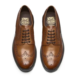NPS Solovair Tan Calf 5 Eye Gibson Brogue Shoe- Gibson Shoes|Brogue Shoes