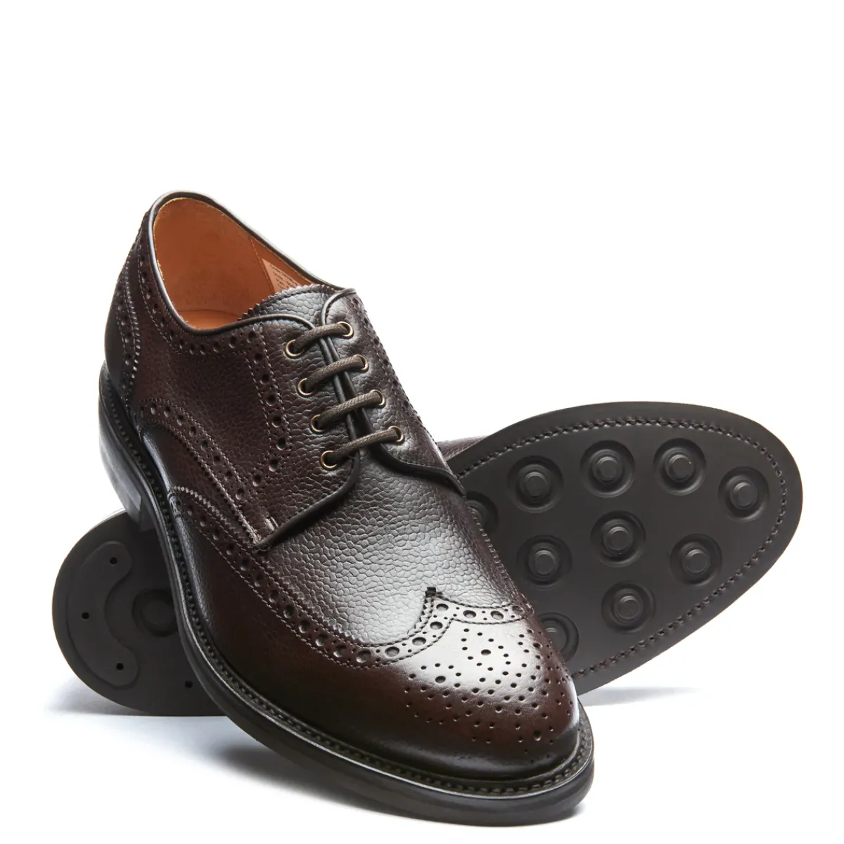 NPS Solovair Walnut Brown Grain-Calf 4 Eye Gibson Brogue Shoe- Gibson Shoes|Logger Boots