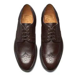 NPS Solovair Walnut Brown Grain-Calf 4 Eye Gibson Brogue Shoe- Gibson Shoes|Logger Boots