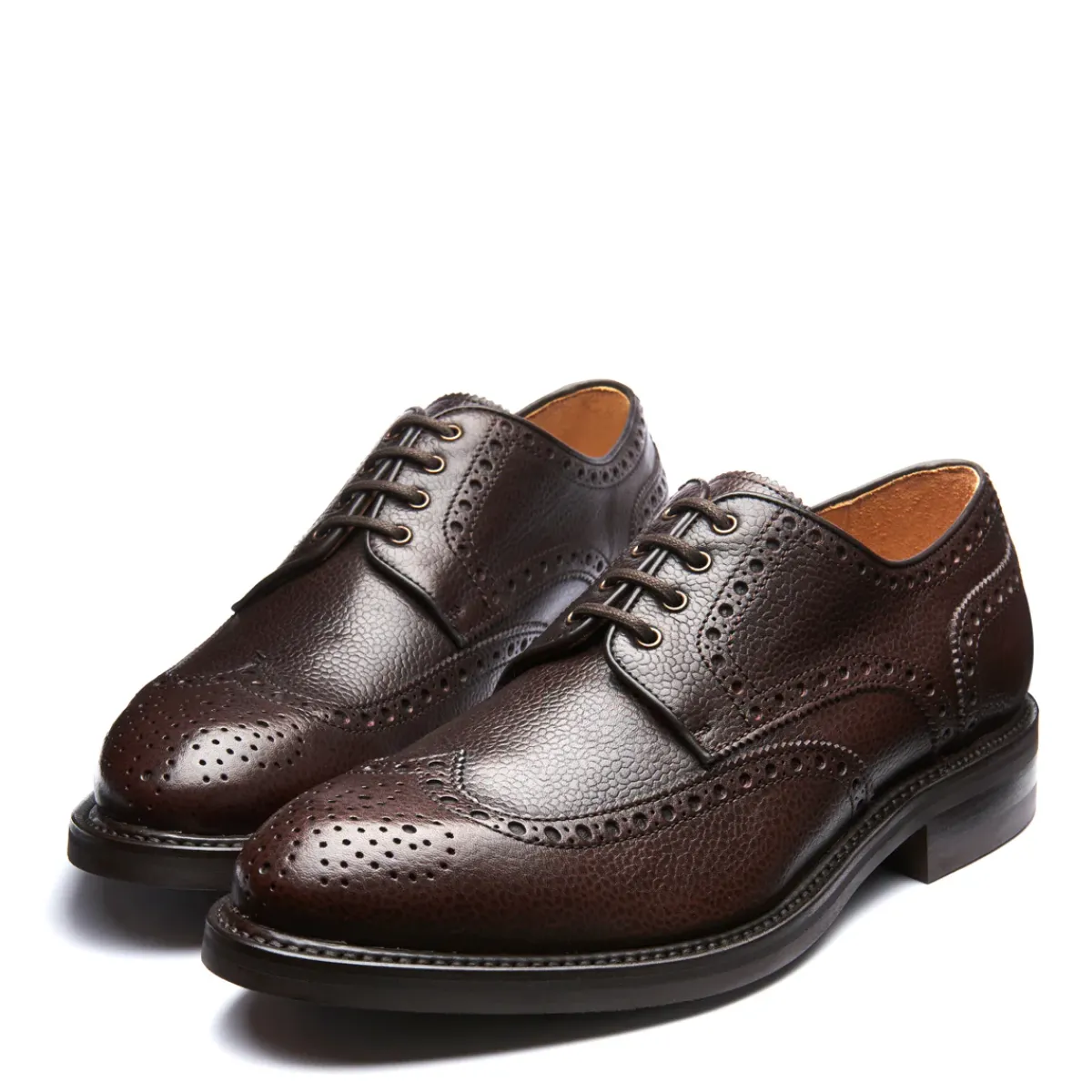 NPS Solovair Walnut Brown Grain-Calf 4 Eye Gibson Brogue Shoe- Gibson Shoes|Logger Boots