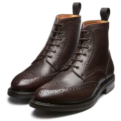 NPS Solovair Walnut Brown Grain-Calf 6 Eye Derby Brogue Boot- Derby Boots|Brogue Boots